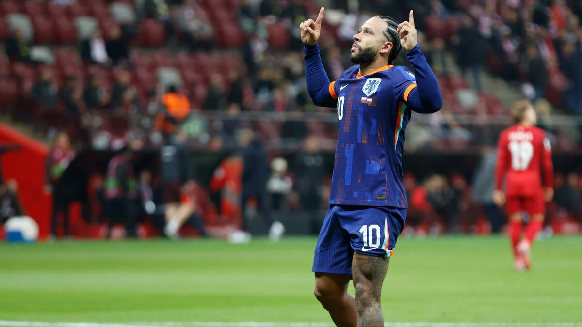Memphis Depay na de 1-1.