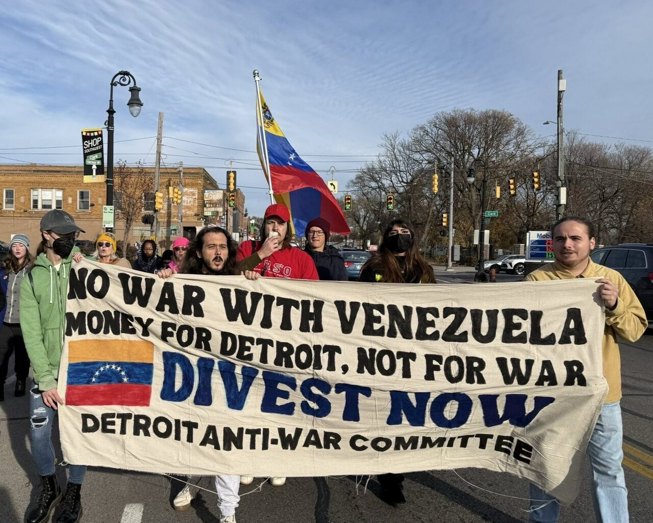 Detroit protest against U.S. intervention in Venezuela.