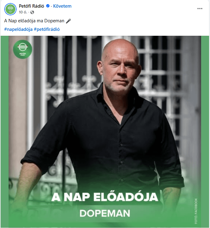 A nők elleni erőszak megszüntetésének világnapján választotta a nap előadójának Dopemant a Petőfi Rádió