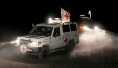 Video crews on Sunday captured Red Cross vehicles transporting the remains of three hostages across Israel. The vehicles were seen arriving at the National Forensic Institute in Tel Aviv, where officials are expected to conduct examinations to confirm the identities of the deceased.
