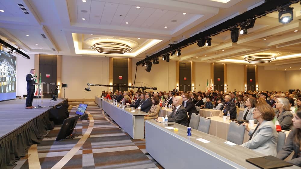 Former US Congressman Patrick Kennedy addresses the Free Iran Convention 2025 in Washington D.C. on November 15, 2025
