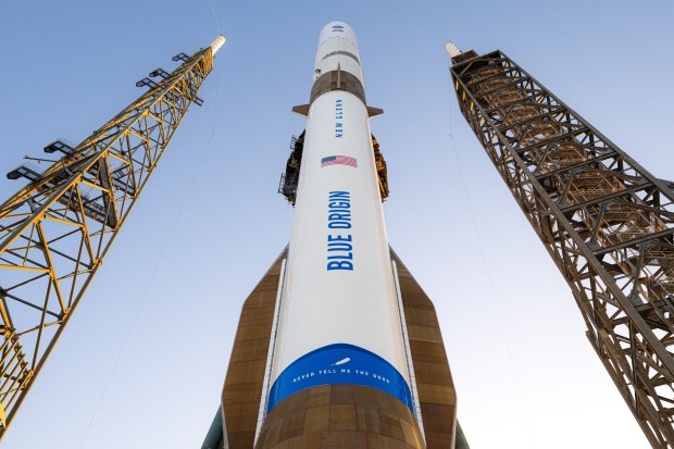 Blue Origin's New Glenn sits on the pad at Cape...