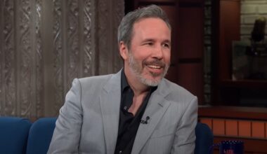 Denis Villeneuve smiling during an interview on The Late Show.