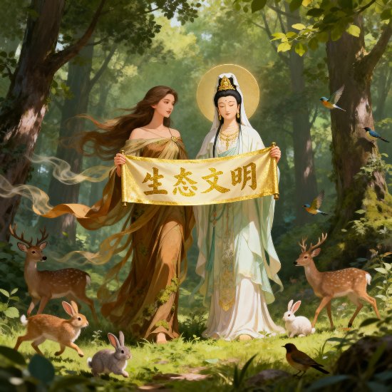 The Goddess Gaia, together with her Chinese colleague, the Goddess Guanyin 觀音
