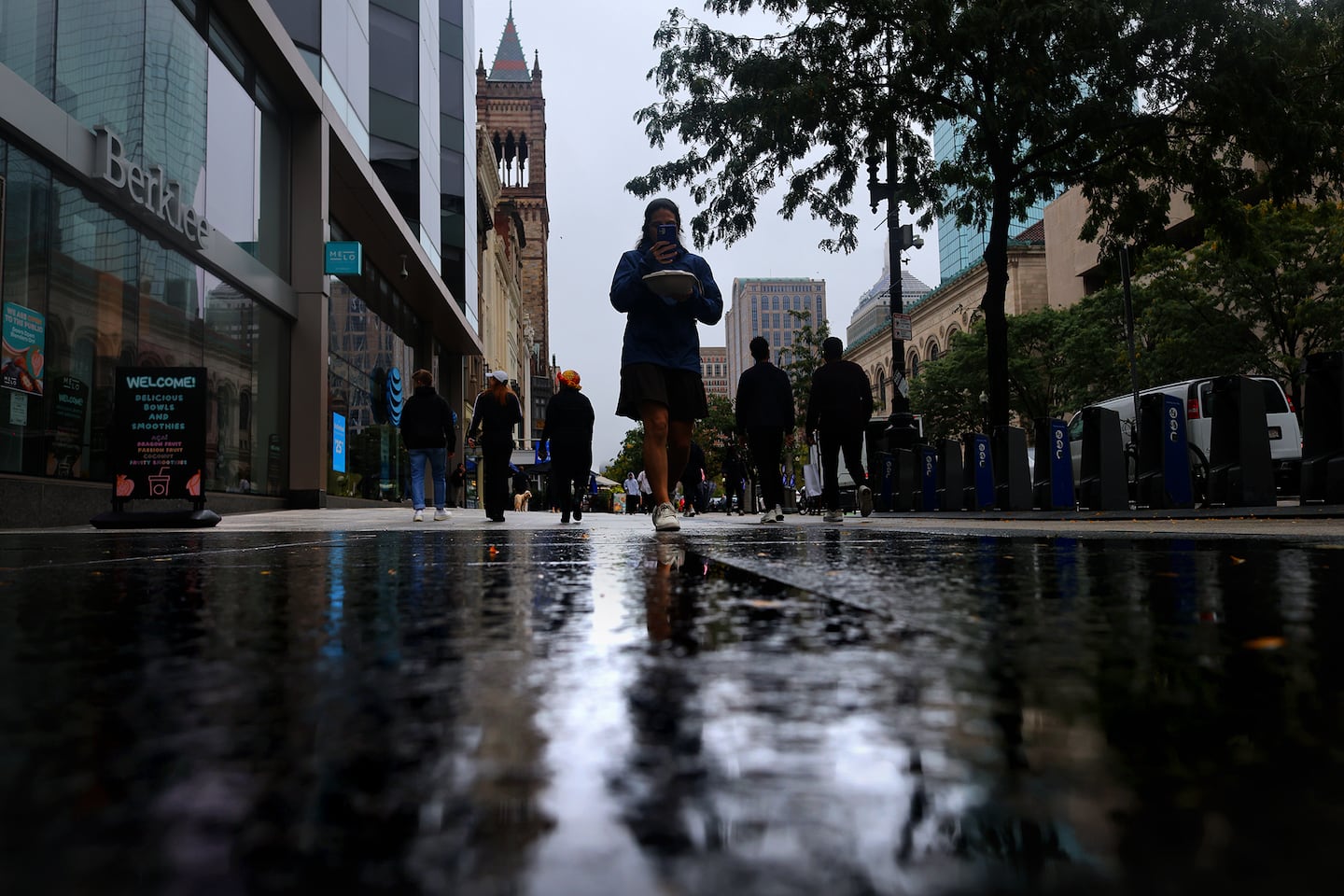 
Pedestrians on Boylston Street in Boston on Sept. 25. 
