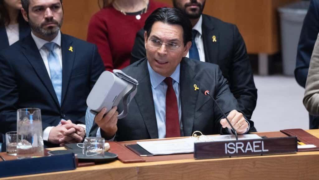השגריר דנון במועצת הביטחון בדיון בו הציג סרטון מציאות מדומה ברצועת עזה