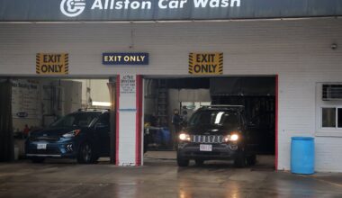 The Allston Car Wash, where nine people were recently detained by ICE agents in an immigration raid.
