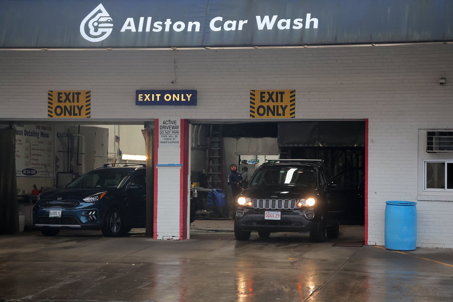 The Allston Car Wash, where nine people were recently detained by ICE agents in an immigration raid.
