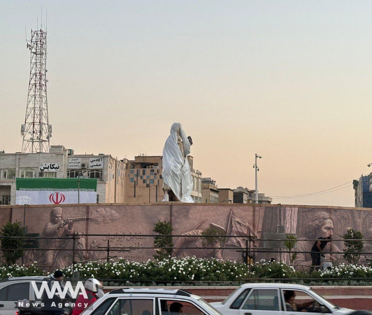 The first image of the statue of Valerian, now installed in Enghelab Square, has also been released. Social media /WANA News Agency
