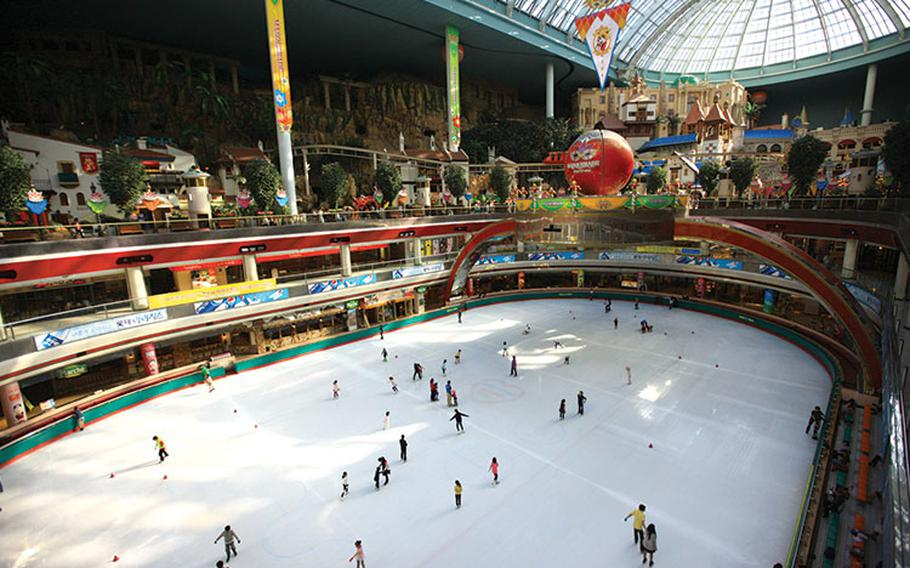 indoor ice skating rinks in Lotte World.