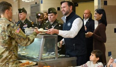 JD Vance, Wife Usha And Their Kids Serve US Troops Thanksgiving Dinner | Watch | World News