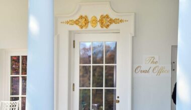 Trump adds gold-script signage outside of Oval Office