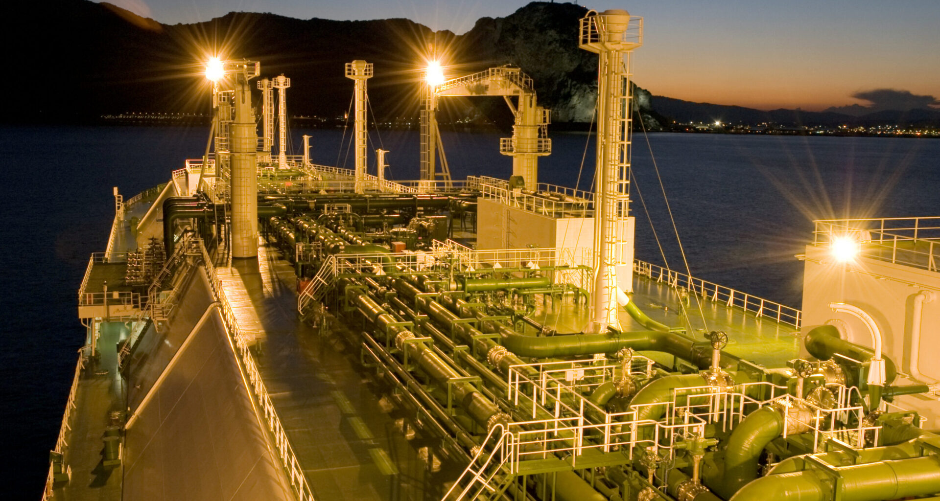 Deck view of LNG Carrier