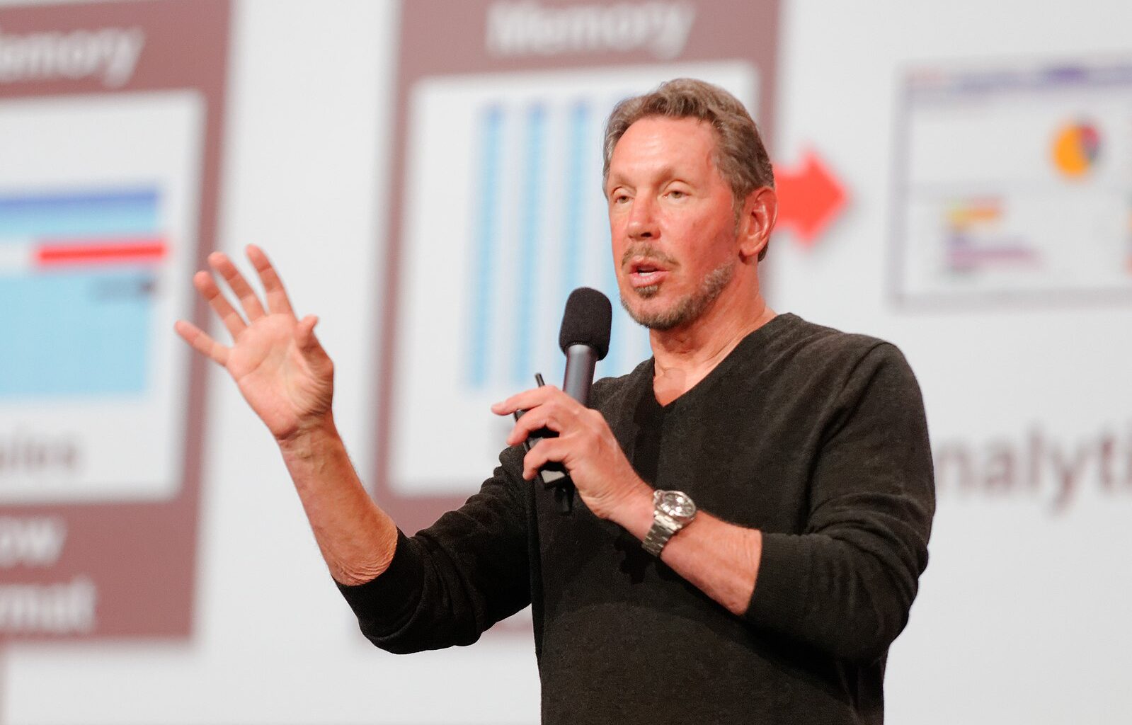 Larry Ellison. Photo: Oracle PR from Redwood Shores, Calif., USA, CC BY 2.0, via Wikimedia Commons