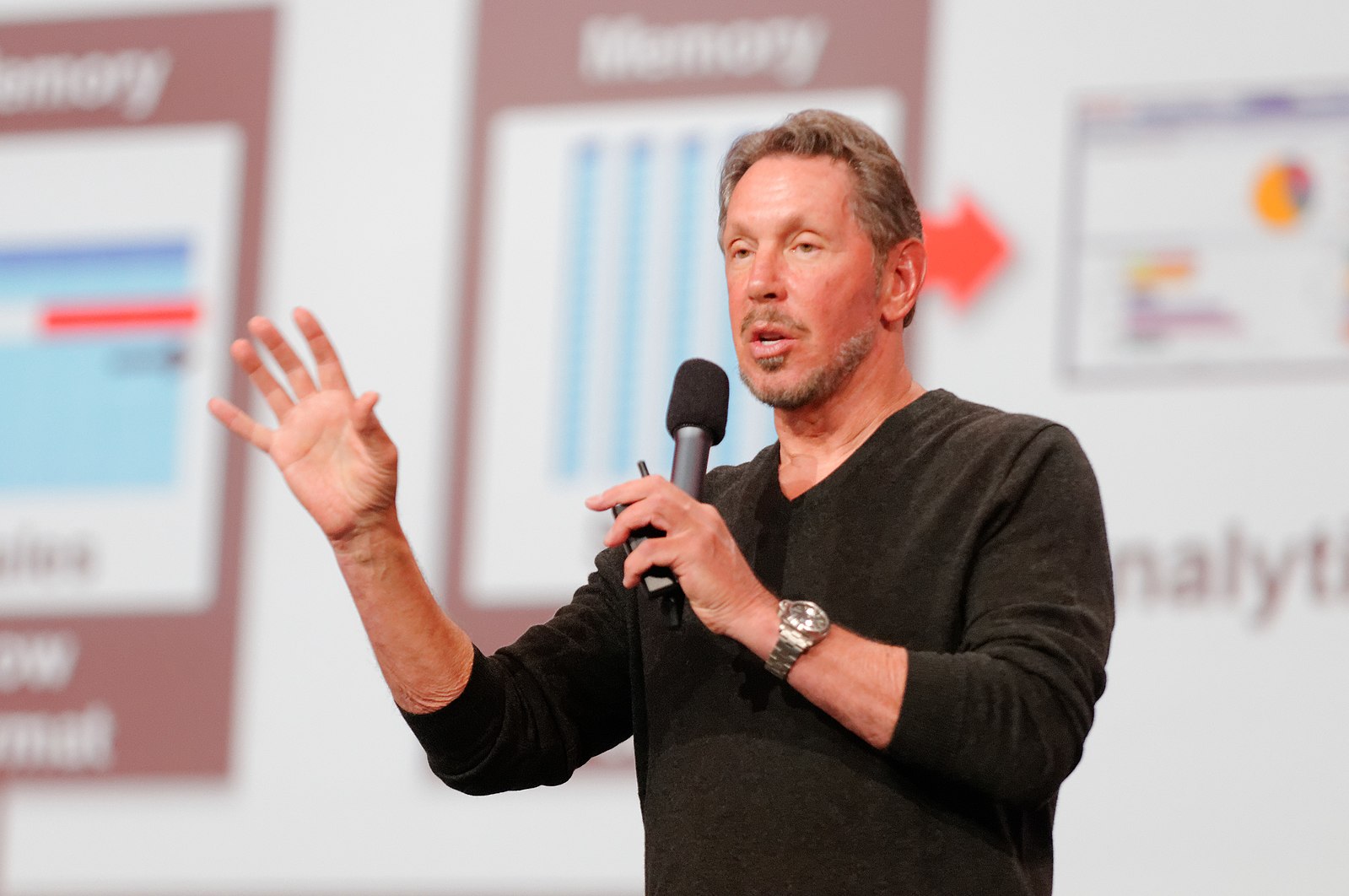 Larry Ellison. Photo: Oracle PR from Redwood Shores, Calif., USA, CC BY 2.0, via Wikimedia Commons