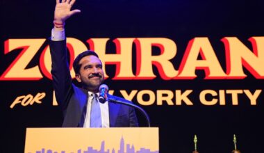 Zohran Mamdani, candidat à la mairie de New York, lors d'une soirée électorale dans le quartier de Brooklyn, le 4 novembre 2025 à New York