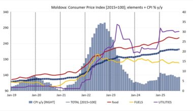 bne IntelliNews - Moldova’s inflation edges up to 7.0% y/y in October on higher food and utility prices