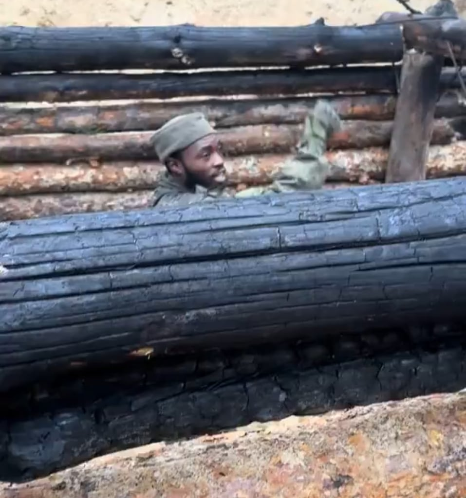 African mercenary for russia seems to be upset at his collegue for something. November 2025