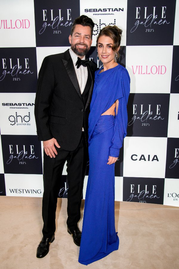 Oslo 20251105. 
Markus Foss og Tone Damli Aaberge på rød løper før Elle-gallaen 2025 på Theatercafeen.
Foto: Stian Lysberg Solum / NTB