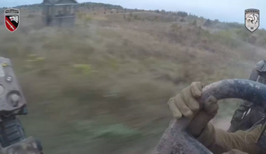 Ukrainian Rangers maneuver away from a russian FPV while returning from the frontline to the base