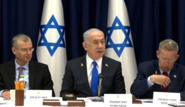 Israeli Prime Minister Benjamin Netanyahu during a cabinet meeting, 31 August 2025 (The Times of Israel)