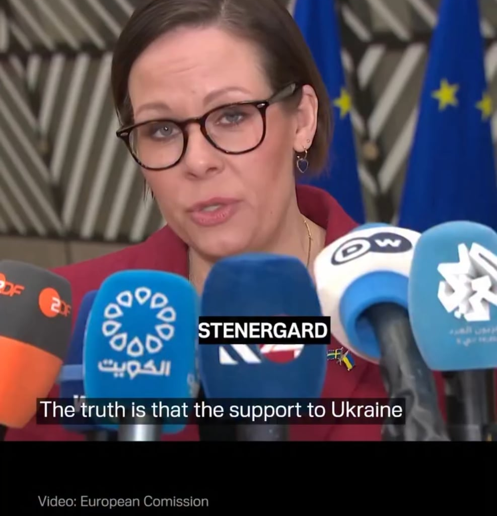 Sweden FM: EU trade with Russia exceeds aid to Ukraine