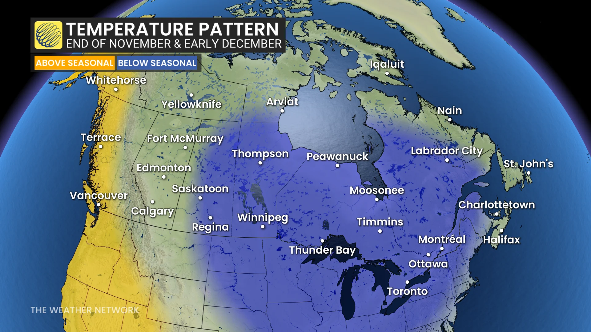 November Outlook 2025 Late Temperature Pattern