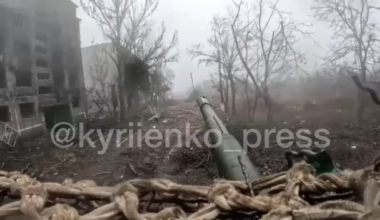Ukrainian tank firing at Russian positions in Rodynske, north of Pokrovsk. November 2025