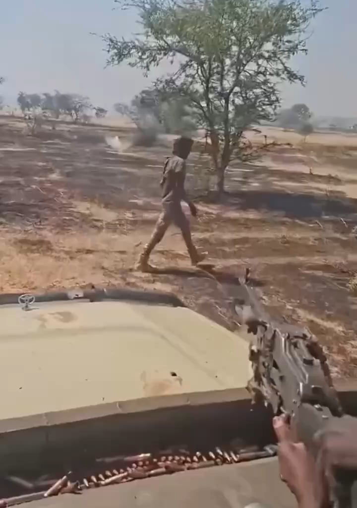 A Sudanese soldier guns down a dazed and unarmed RSF rebel after a raid on their convoy in Western Kordofan