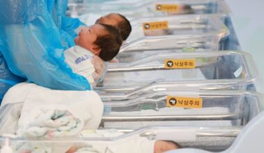 This photo shows newborns at a hospital. (Yonhap)