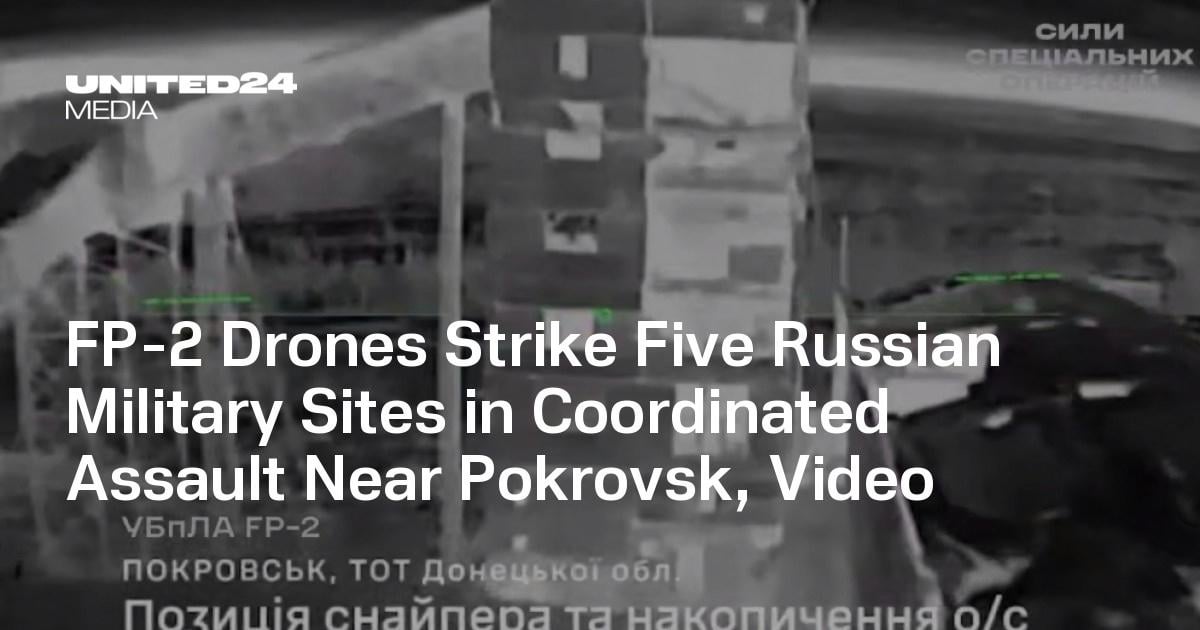 FP-2 Drones Strike Five Russian Military Sites in Coordinated Assault Near Pokrovsk, Video