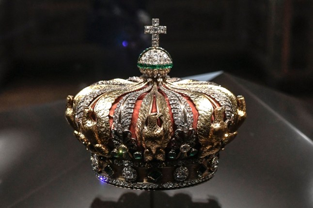 This photograph shows the crown of the Empress of the French Eugenie de Montijo displayed at Apollon's Gallery on January 14, 2020 at the Louvre museum in Paris.