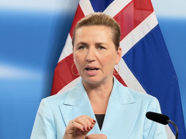 STOCKHOLM, SWEDEN - OCTOBER 28: Danish Prime Minister Mette Frederiksen delivers a speech during a joint press conference following the Nordic Council Summit attended by the prime ministers of Sweden, Finland, Aland Islands, Denmark, Norway, Faroe Islands, and Iceland in Stockholm, Sweden, on October 28, 2025. (Photo by Atila Altuntas/Anadolu via Getty Images)