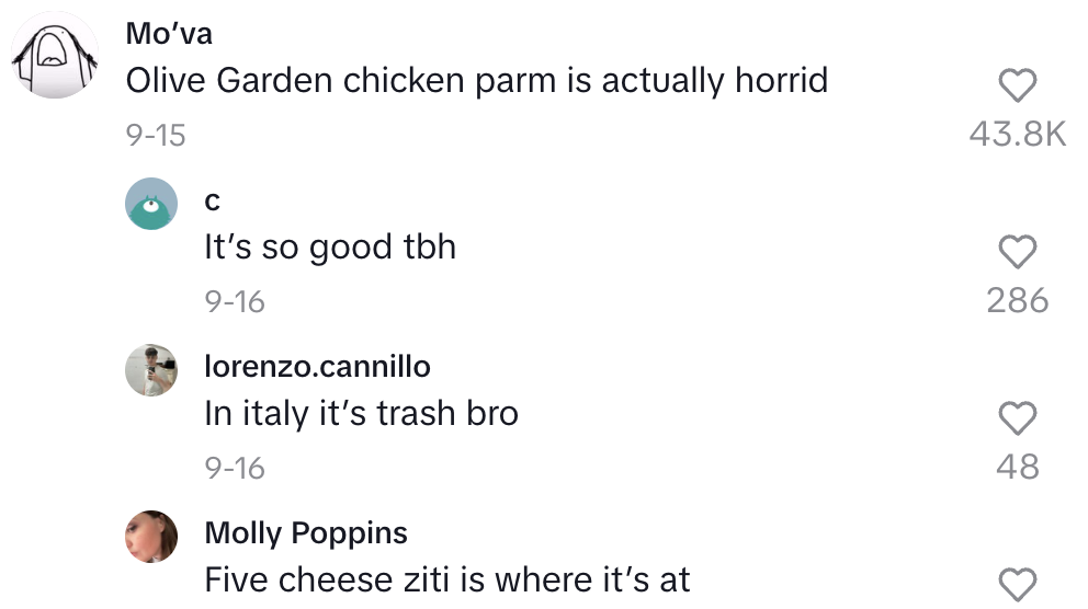 Screenshot 2025 10 10 at 7.51.08 AM An American Tourist Asked A Waiter If He Could Order An Olive Garden Style Chicken Parm At A Restaurant In Italy