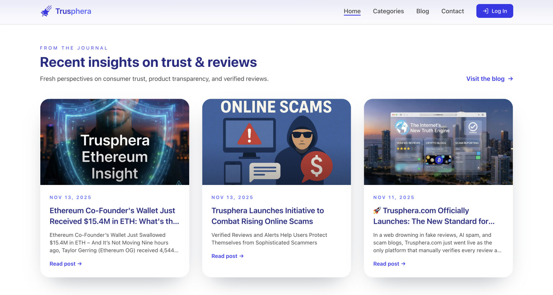 Trusphera Expands Into Full-Scale Platform for Reviews, Crypto Blogs, Scam Reports, and SEO Journals