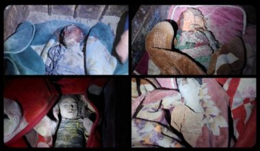 Photos of the children who died in the strike.