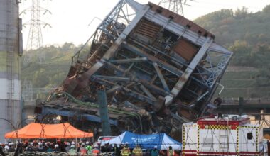 Seven workers trapped after tower collapse at South Korean power plant