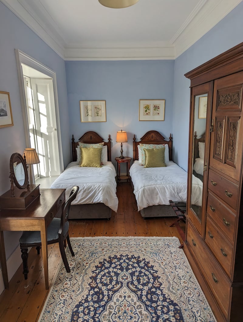 Bedroom at Inchiquin; the house sleeps 10 guests