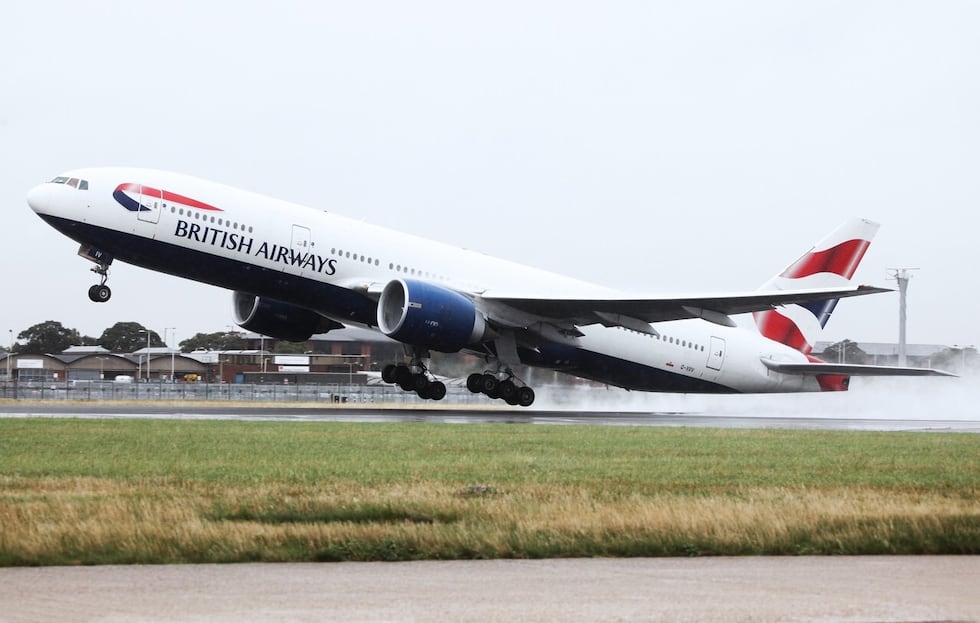 British Airways Boeing 777-200 taking off at Heathrow, 27 July 2009(Picture by Nick...