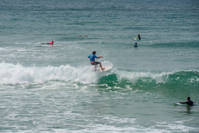 A surfer catches a wave during Coffs Soul Surfest in Coffs Harbour, Australia, Sept. 26-29, 2025.
