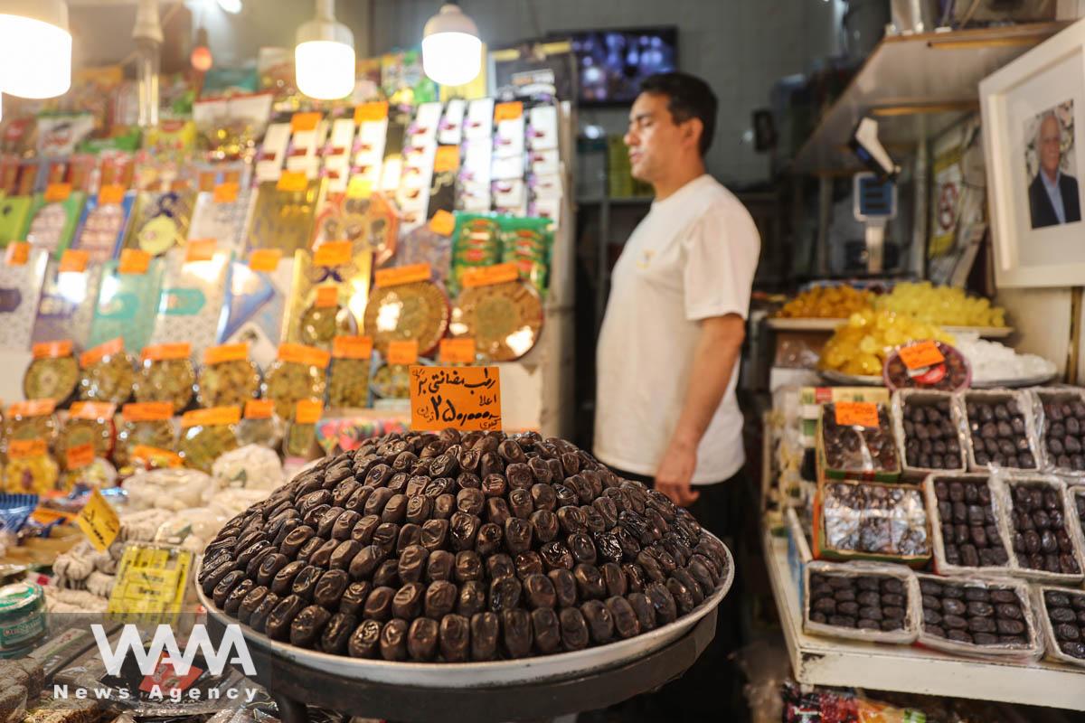 Dates are seen in a shop during the Muslim holy month of Ramadan in Tehran