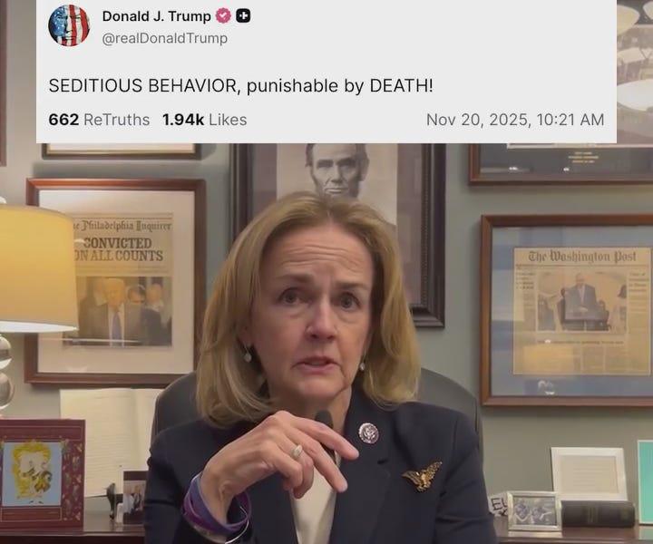 Congresswoman Dean says: "Our service members swear an oath to the Constitution. Not to you, President Trump."