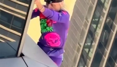 A Frenchman showing his genetically predisposed entitlement upon discovering the facade of a building is not in fact designed for him to climb up the side