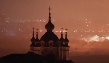 These are no fireworks. These is Ukrainian air defense shooting down hundreds of Russian drones and missiles.