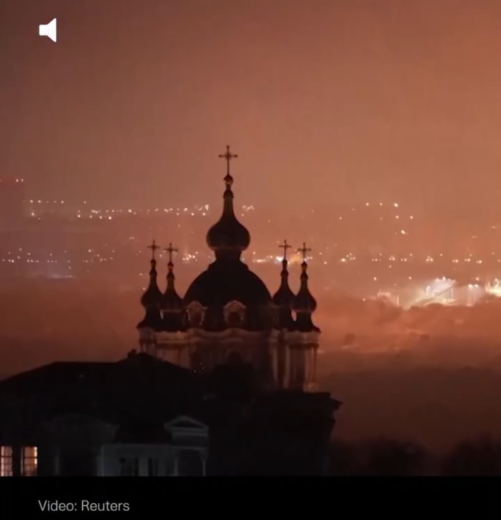 These are no fireworks. These is Ukrainian air defense shooting down hundreds of Russian drones and missiles.