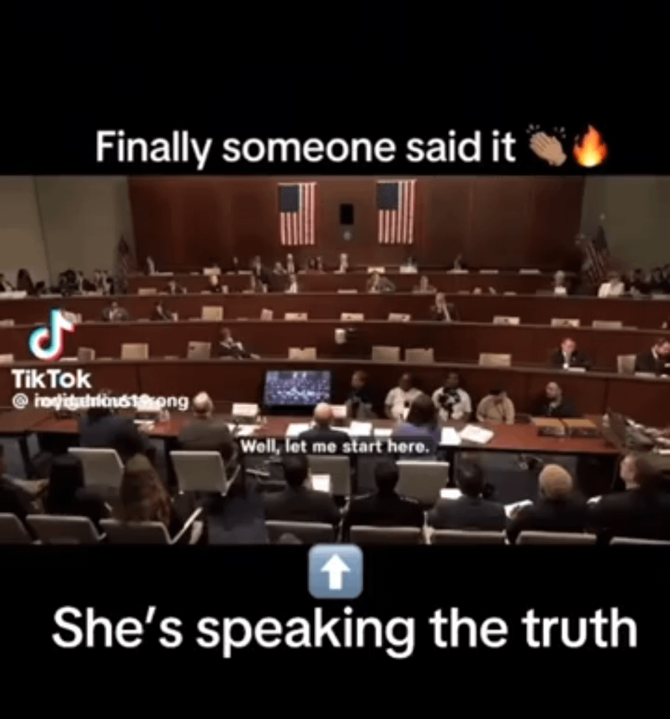 Ms. Brown saying it with her chest