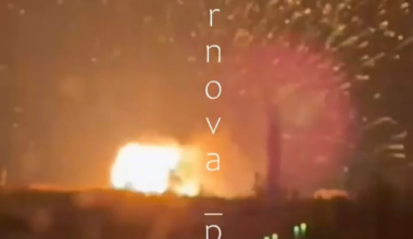 Explosion at the port in Novorossiysk after a Ukrainian attack. 14 November 2025