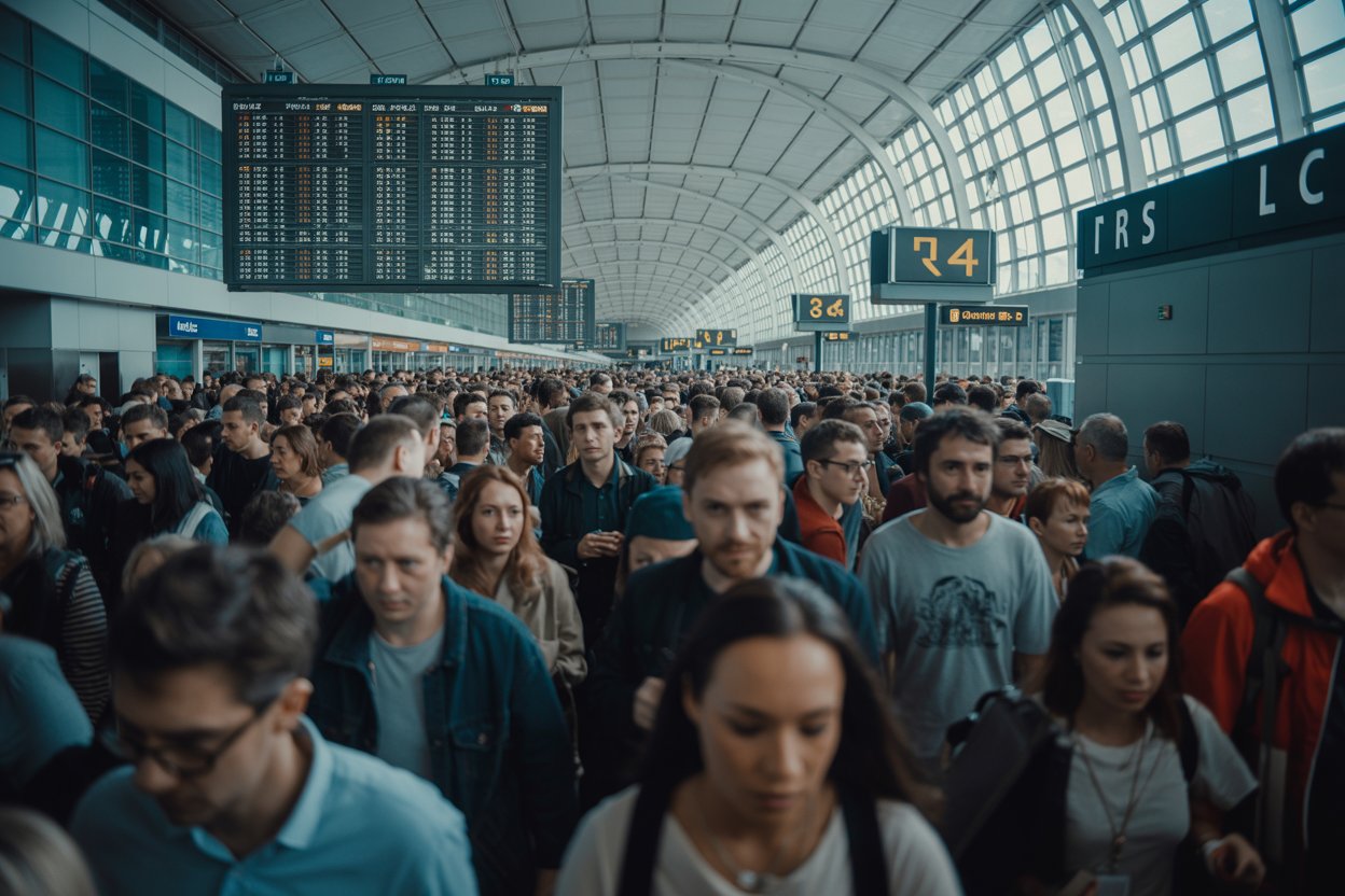 Travellers stranded in europe, including france, uk, netherlands, germany, sweden, as air france, easyjet, klm, lufthansa, sas face 22 flight cancellations and 1031 delays across paris, london, amsterdam, frankfurt, stockholm and more