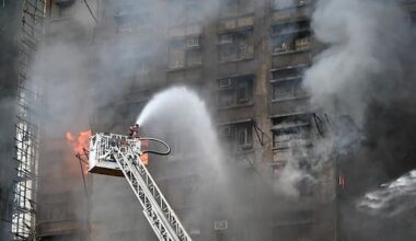 Fire that killed at least 44 burns in Hong Kong towers for second day