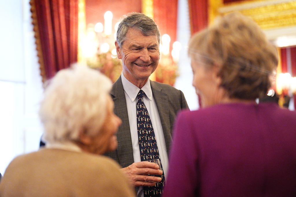 Vice Admiral Sir Timothy Lawrence meeting guests during a tea party for the Not Forgotten Association members 